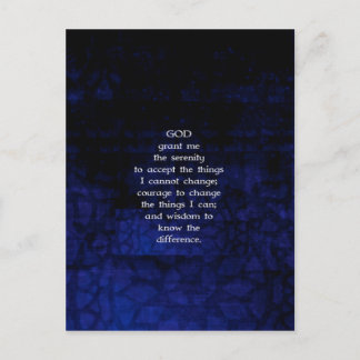 The Serenity Prayer With Blue Background Postcard