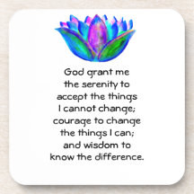 The Serenity Prayer with Colourful Lotus Blossom