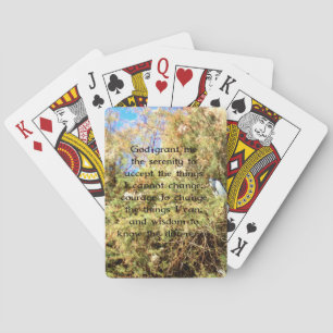 The Serenity Prayer with Nature Photo Bird Playing Cards