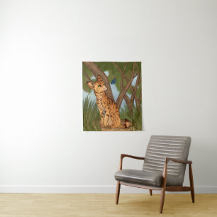 The Serval and the Butterfly Tapestry