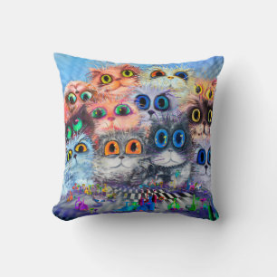 The set of cats' portraitsabstract background,acry cushion