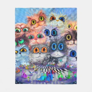 The set of cats' portraitsabstract background,acry fleece blanket