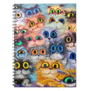 The set of cats portraitsart,portrait,animal,abstr notebook