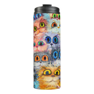 The set of cats portraitsart,portrait,animal,abstr thermal tumbler