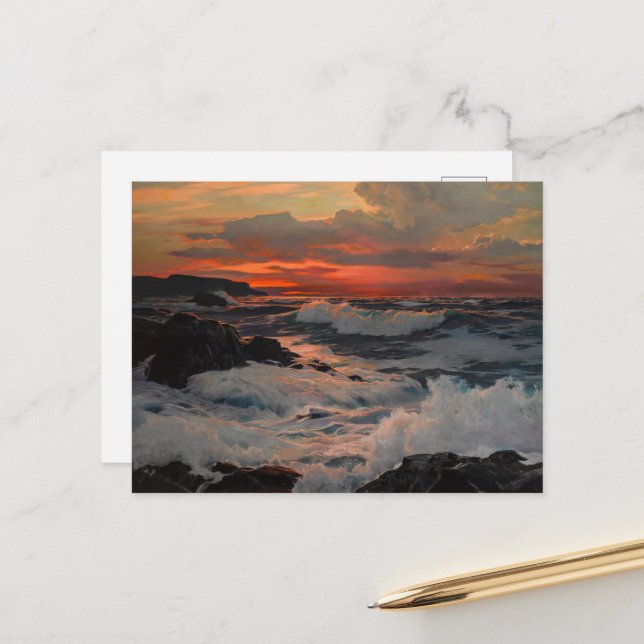The Setting Sun by Frederick Judd Waugh Holiday Postcard (Front/Back In Situ)