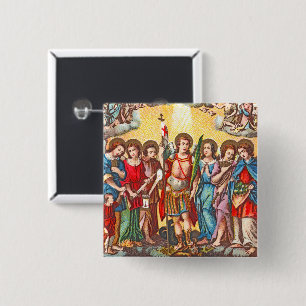 The Seven Archangels (CP 001; Chromolithograph) 15 Cm Square Badge