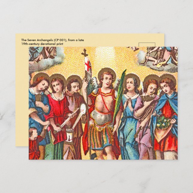 The Seven Archangels (CP 001; Chromolithograph Postcard (Front/Back)