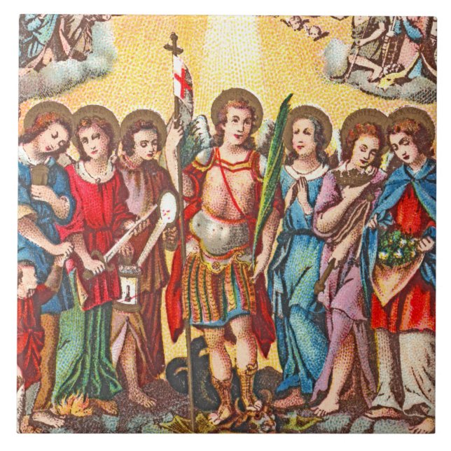 The Seven Archangels (CP 001; Chromolithograph) Tile (Front)