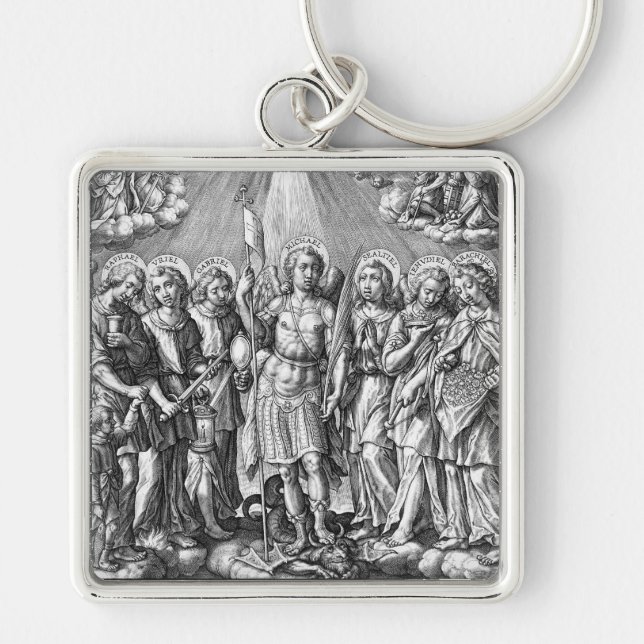 The Seven Archangels (M 034; Engraving) Key Ring (Front)