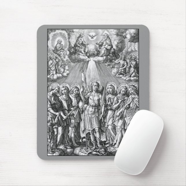 The Seven Archangels (M 034; Engraving) Mouse Mat (With Mouse)