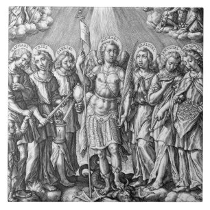 The Seven Archangels (M 034; Engraving) Tile