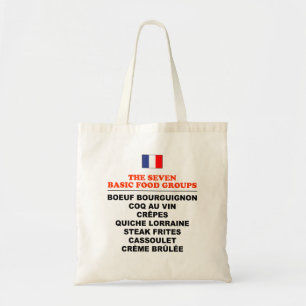 The Seven Basic Food Groups Funny French Tote Bag