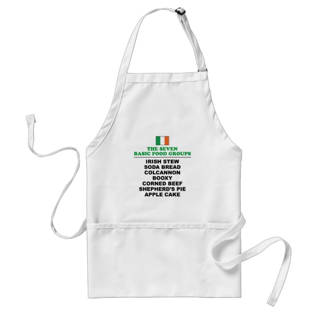 The Seven Basic Food Groups Funny Irish Standard Apron (Front)