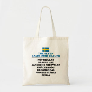 The Seven Basic Food Groups Funny Swedish Tote Bag