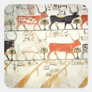 The seven celestial cows and the sacred bull square sticker