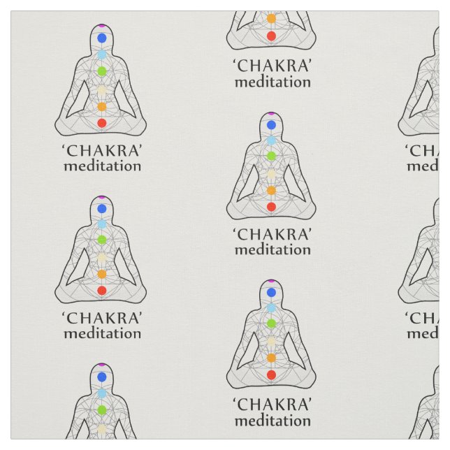 The seven chakras with their respective colours fabric (Swatch)
