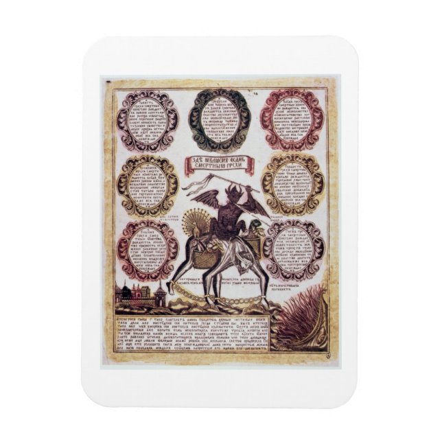 The Seven Deadly Sins (engraving) Magnet (Vertical)