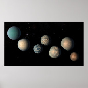 The Seven Earth-Size Planets Of Trappist-1 Poster