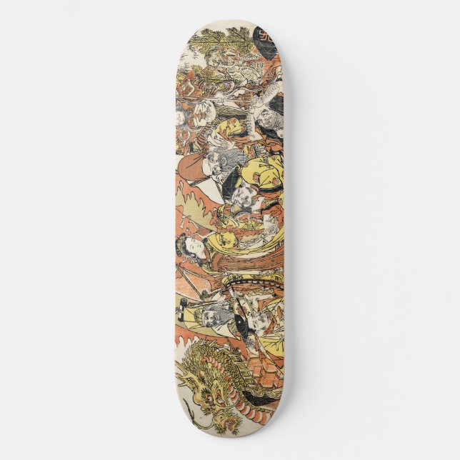 The Seven Gods Good Fortune in the Treasure Boat Skateboard (Front)