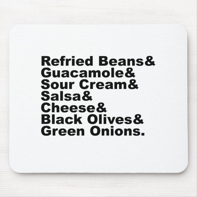 The Seven Ingredients In A Seven Layer Dip Mouse Mat (Front)