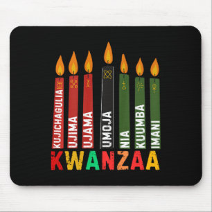 The Seven Principles Of Kwanzaa Kinara Happy Kwanz Mouse Mat
