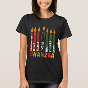 The Seven Principles Of Kwanzaa Kinara Happy Kwanz T-Shirt