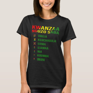The Seven Principles Of Kwanzaa - Nguzo Saba T-Shirt