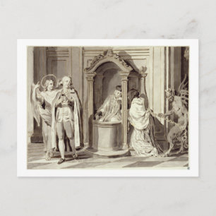 The Seven Sacraments: Confession, 1779 (pen, brown Postcard