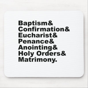 The Seven Sacraments of Christianity & Catholicism Mouse Mat