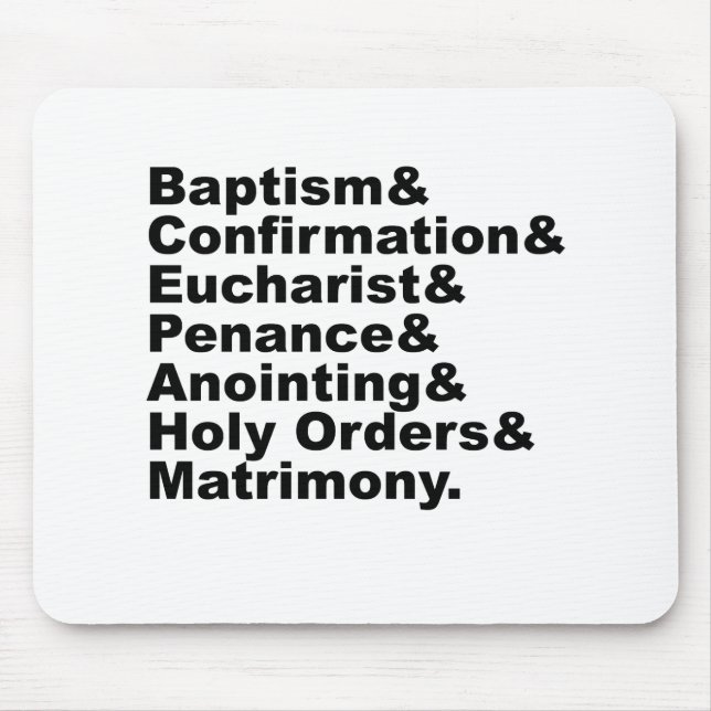 The Seven Sacraments of Christianity & Catholicism Mouse Mat (Front)