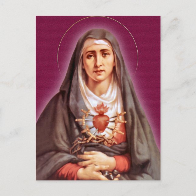 The Seven Sorrows Devotion The Blessed Virgin Mary Postcard (Front)
