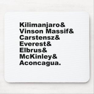 The Seven Tallest Mountains On Each Continent Mouse Mat