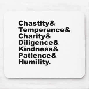 The Seven Virtues As Made Popular By The Bible Mouse Mat