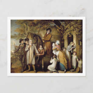 The Severe Steward, or Unfortunate Tenant (oil on Postcard