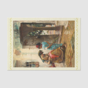 The Sewing Lesson by Frederick Bridgman Tissue Paper