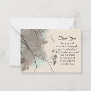 The Shadow Of Branches Thank You Card