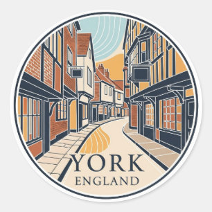 The Shambles in York England Classic Round Sticker