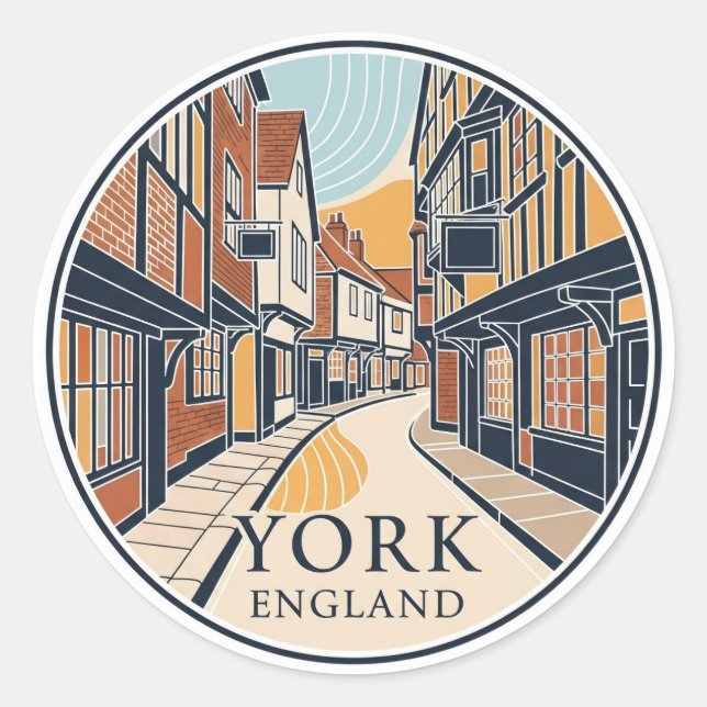 The Shambles in York England Classic Round Sticker (Front)