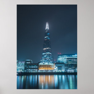 The Shard London Bridge at night Poster