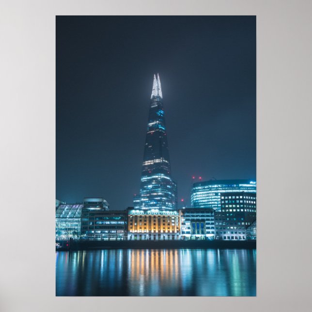 The Shard London Bridge at night Poster (Front)