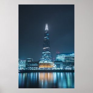 The Shard London Bridge at night Poster