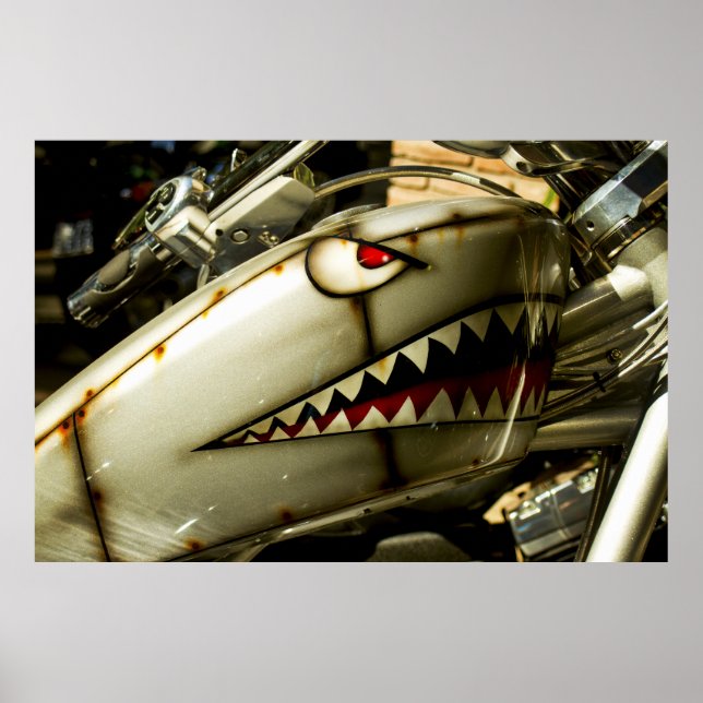 The Shark. Custom painted Harley gas tank Poster (Front)