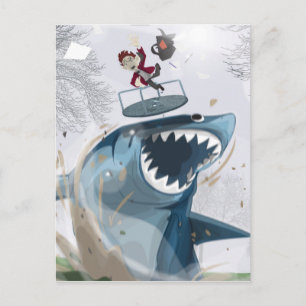 The Shark in the Park (Original Artwork) Postcard