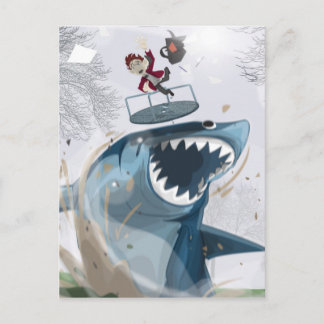 The Shark in the Park (Original Artwork) Postcard
