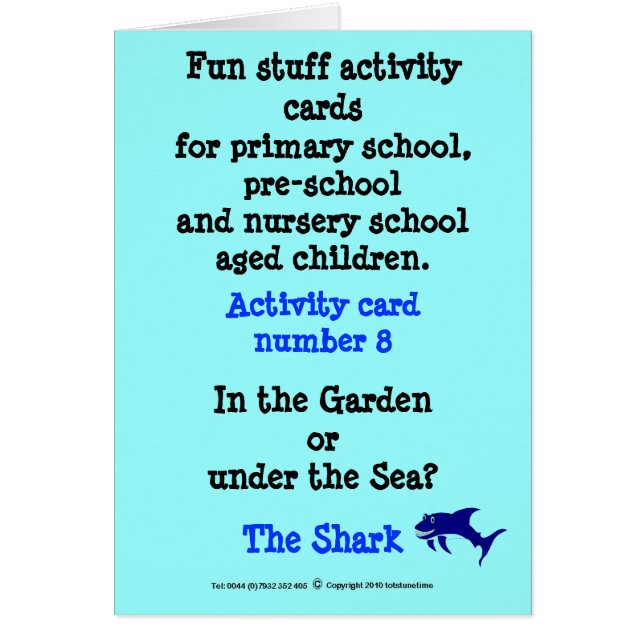 The Shark - Note size Sample activity card (Front)