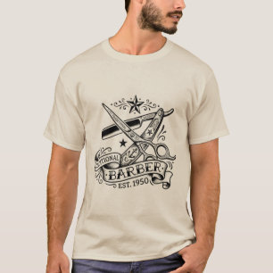 The Sharp Edge   Old-School Barber Flash Graphic T T-Shirt