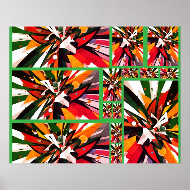 The Sharp Edges of Colours Retro Colours on a Wall Poster (Front)