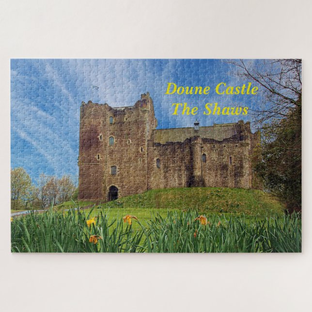 The Shaws' Scottish Doune Castle Photo Family Name Jigsaw Puzzle (Horizontal)