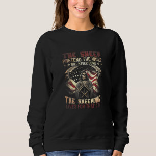 The Sheep Pretend The Wolf Will Never Come Skull Sweatshirt