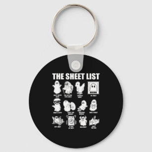 The Sheet List Funny Ghost Puns Halloween Costumes Key Ring